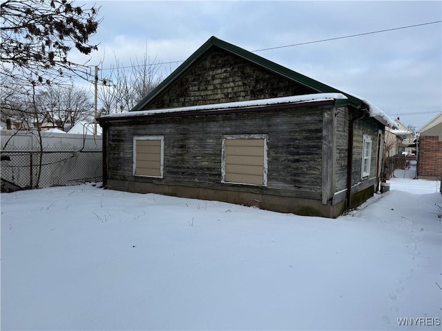 view of snowy exterior