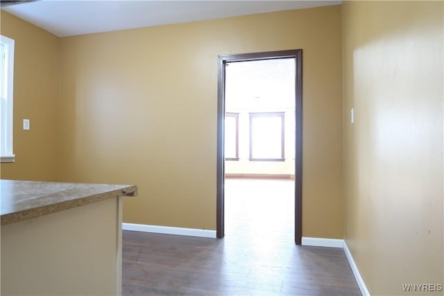 interior space featuring dark wood-type flooring