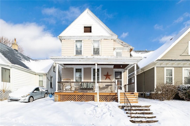 view of front of home with a porch