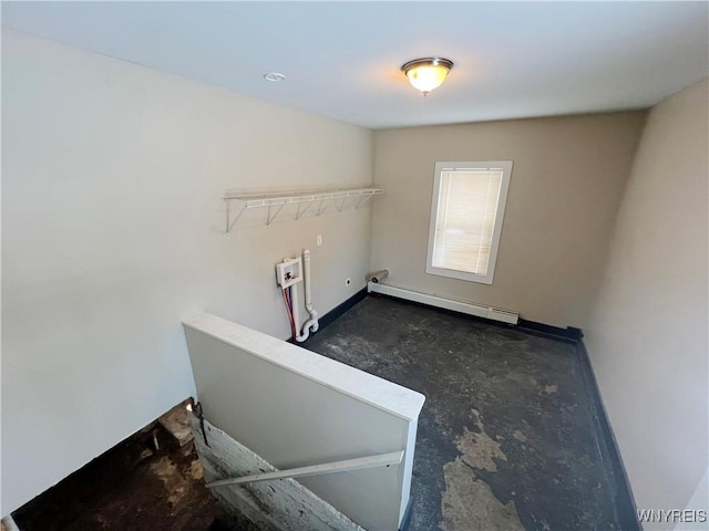 washroom featuring a baseboard radiator and hookup for a washing machine