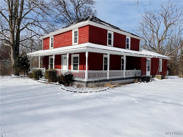 country-style home with covered porch