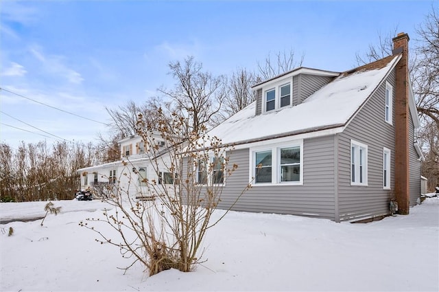 view of snow covered exterior