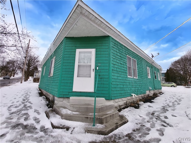 view of snowy exterior