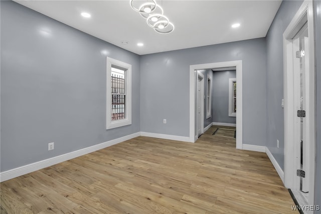 empty room featuring light hardwood / wood-style flooring