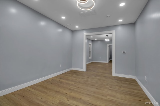 empty room featuring light wood-type flooring