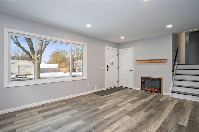 foyer with hardwood / wood-style floors