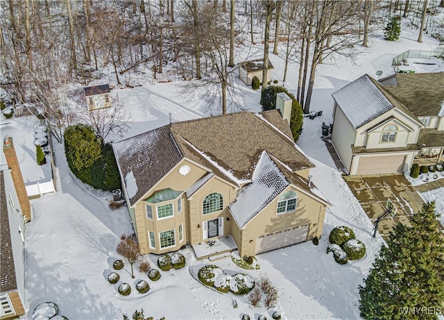 view of snowy aerial view