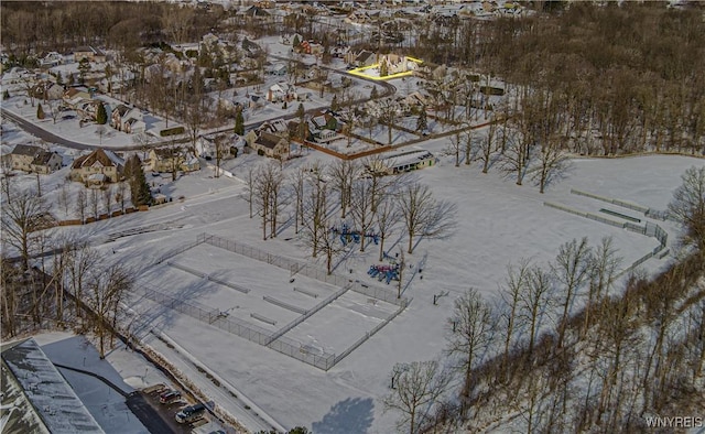 view of snowy aerial view