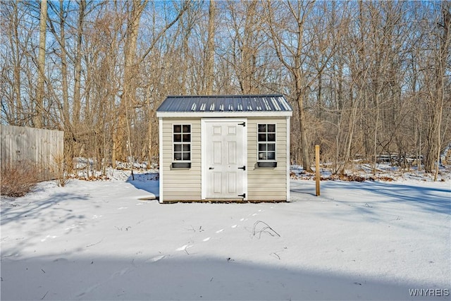 view of snow covered structure