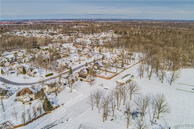 view of snowy aerial view