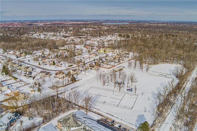 view of snowy aerial view