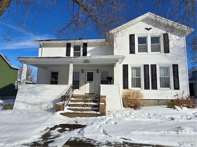 view of front of home featuring covered porch