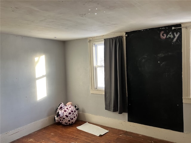 spare room with hardwood / wood-style flooring