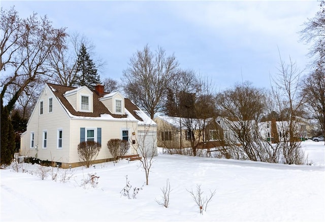 view of snow covered exterior