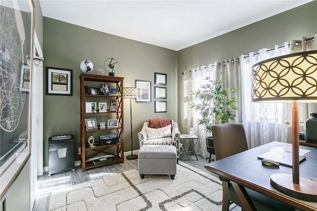 office featuring hardwood / wood-style flooring