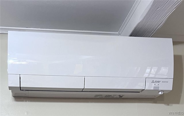 interior details with a wall mounted AC