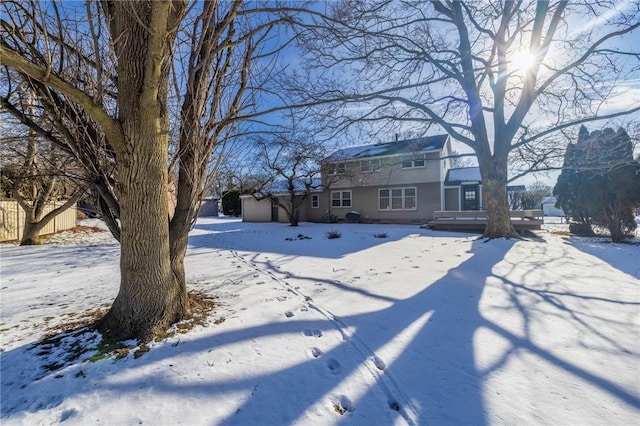 view of yard covered in snow