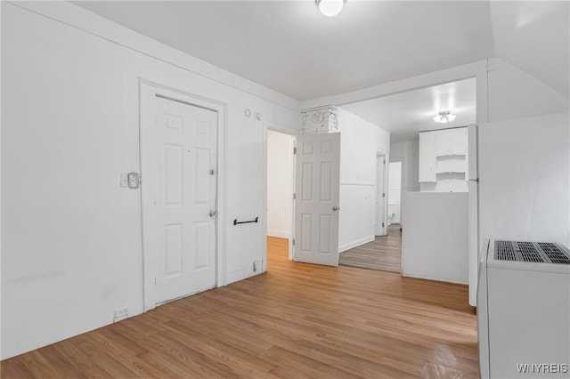 interior space with light hardwood / wood-style floors