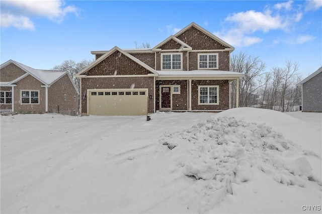 view of front of home with a garage