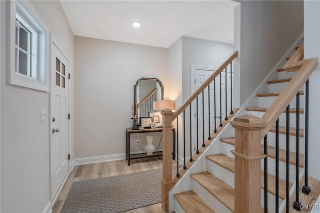 entryway featuring light wood-type flooring