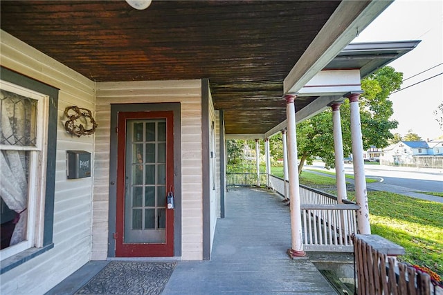 exterior space with a porch