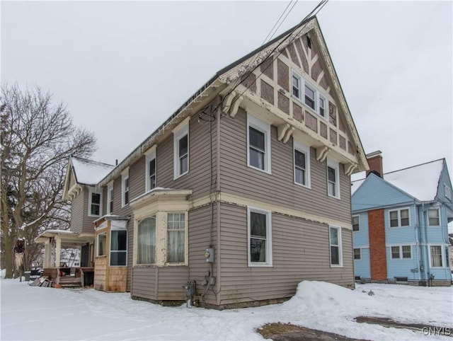 view of snowy exterior