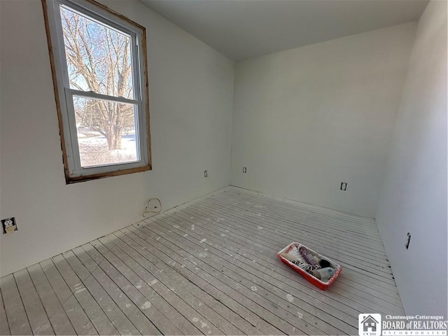 empty room featuring a healthy amount of sunlight and light wood-type flooring