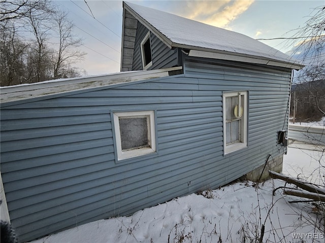 view of snowy exterior