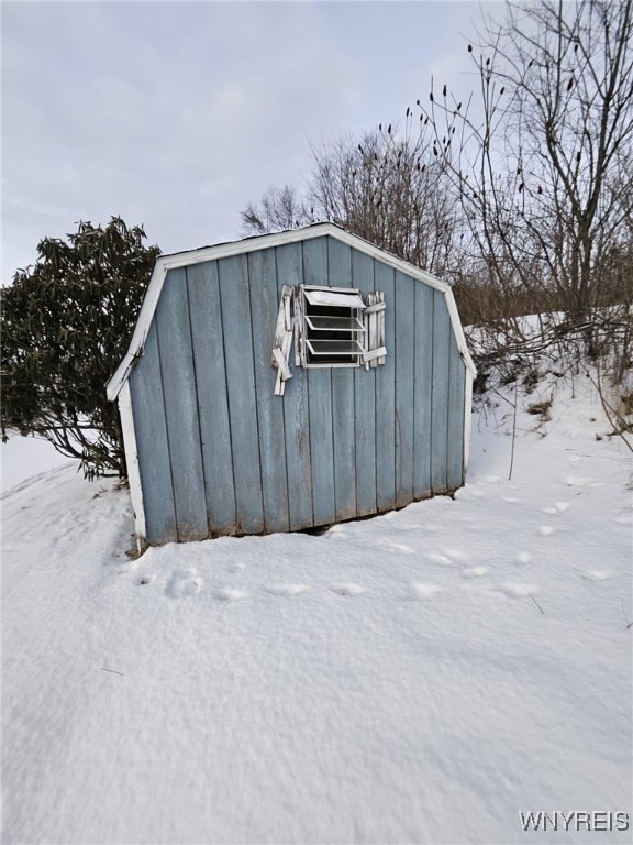 view of snow covered structure