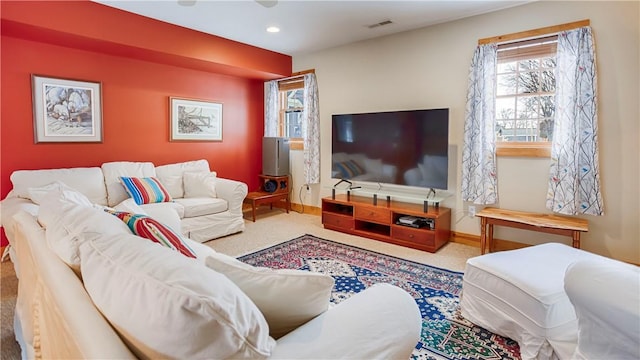 view of carpeted living room