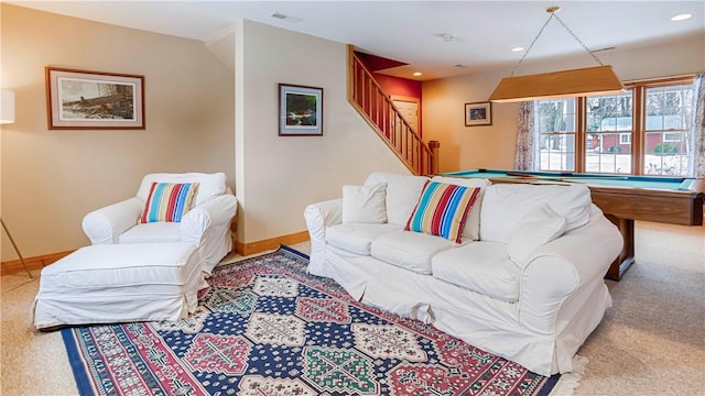 view of carpeted living room