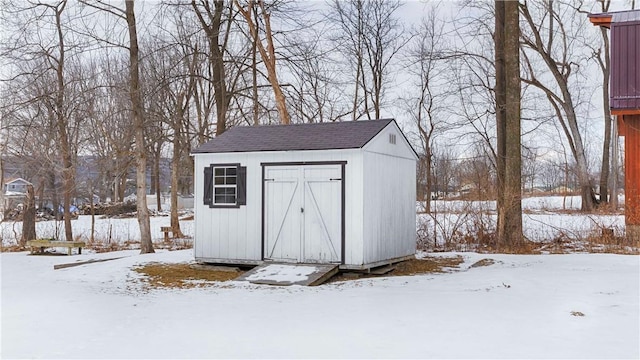 view of snow covered structure