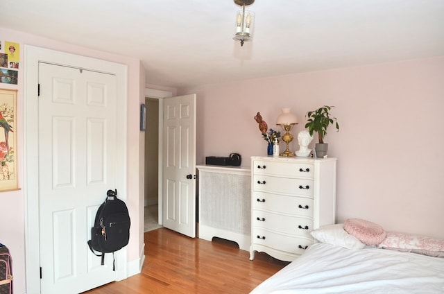 bedroom featuring wood finished floors