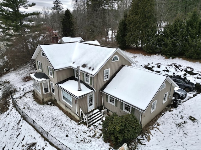 view of snowy aerial view