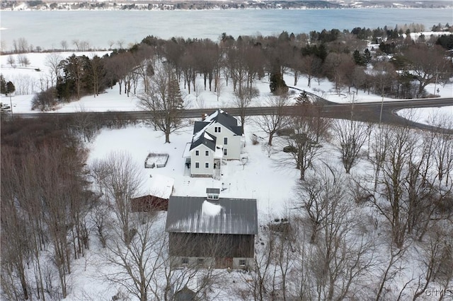 view of snowy aerial view