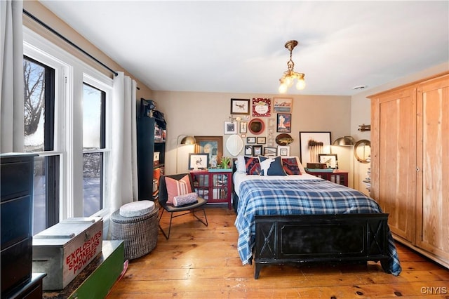 bedroom featuring light hardwood / wood-style flooring