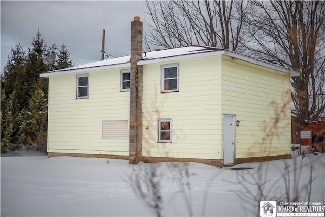 view of snowy exterior