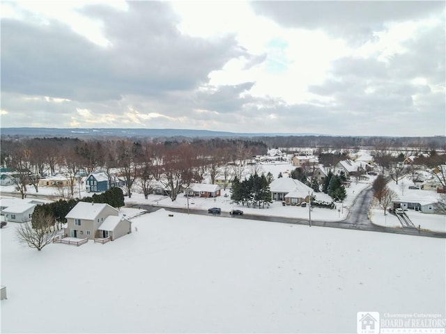 view of snowy aerial view