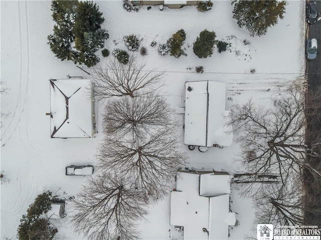 view of snowy aerial view