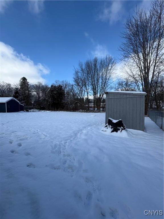 view of snowy yard