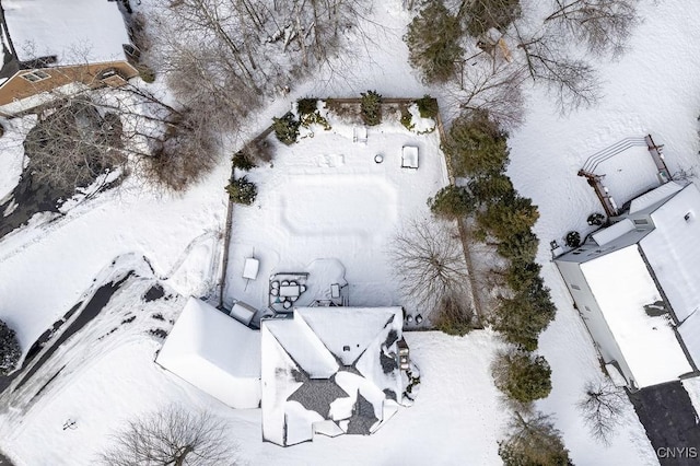 view of snowy aerial view