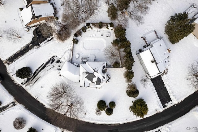 view of snowy aerial view