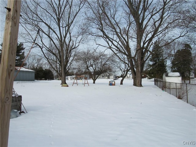 view of snowy yard