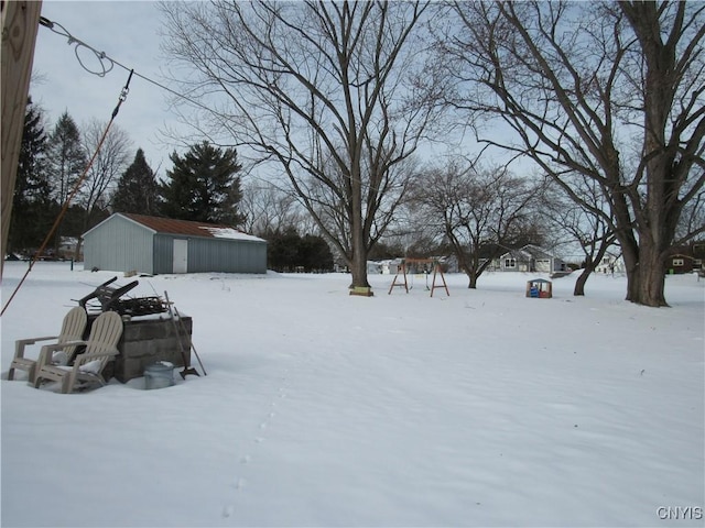 view of snowy yard