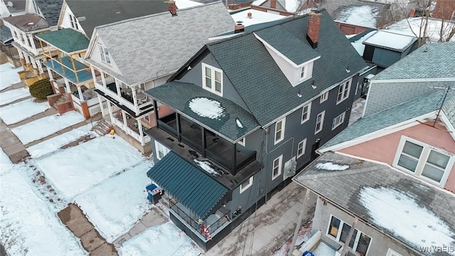 view of snowy aerial view