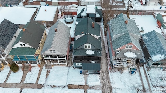 view of snowy aerial view