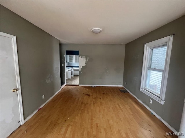 interior space with light hardwood / wood-style floors