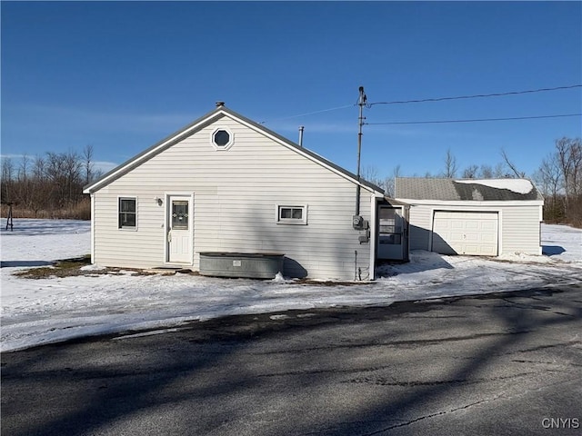 exterior space featuring a garage