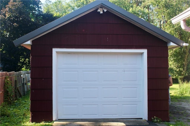 view of garage