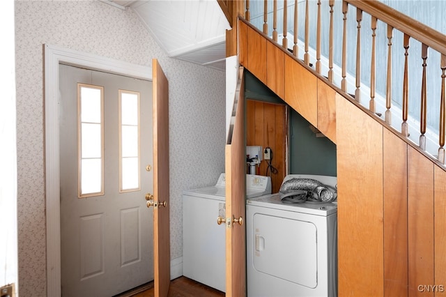 laundry area with washing machine and clothes dryer